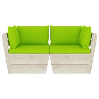 Garten-Palettensofa 2-Sitzer mit Kissen Fichtenholz