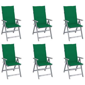 ARDEBO.de - Hochlehner Verstellbar 6 Stk. mit Auflagen Massivholz Akazie