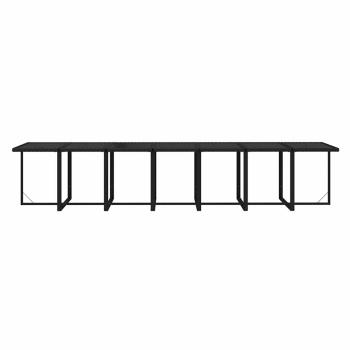 19-tlg. Garten-Essgruppe mit Kissen Poly Rattan Schwarz