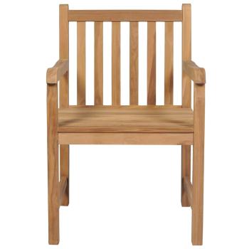 Gartenst?hle 4 Stk. mit Gr?nen Kissen Massivholz Teak