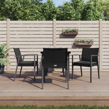 ARDEBO.de - 5-tlg. Garten-Essgruppe mit Kissen Poly Rattan und Stahl