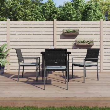 ARDEBO.de - 5-tlg. Garten-Essgruppe mit Kissen Poly Rattan und Stahl