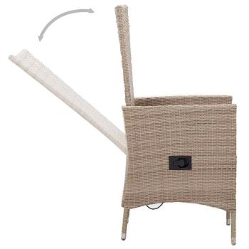 7-tlg. Garten-Essgruppe mit Auflagen Beige