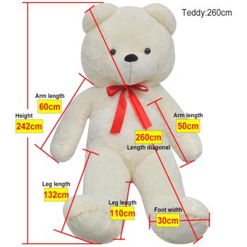 Teddybär Kuscheltier Plüsch Weiß 242 cm
