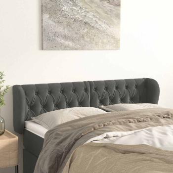 ARDEBO.de - Kopfteil mit Ohren Dunkelgrau 147x23x78/88 cm Samt