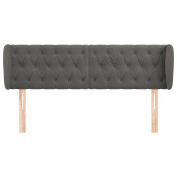 Kopfteil mit Ohren Dunkelgrau 147x23x78/88 cm Samt
