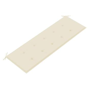 Batavia-Bank mit Creme Kissen 150 cm Massivholz Teak