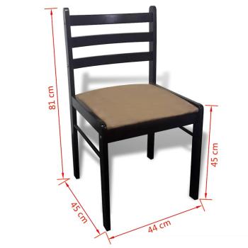 Esszimmerst?hle 6 Stk. Braun Massivholz und Samt