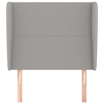 Kopfteil mit Ohren Hellgrau 93x23x118/128 cm Stoff