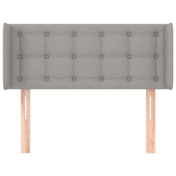 Kopfteil mit Ohren Hellgrau 103x16x78/88 cm Stoff