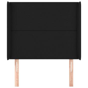 Kopfteil mit Ohren Schwarz 83x16x118/128 cm Kunstleder