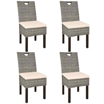 ARDEBO.de - Esszimmerstühle 4 Stk. Kubu-Rattan Mangoholz