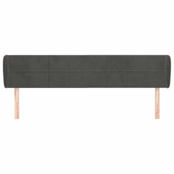 Kopfteil mit Ohren Dunkelgrau 183x23x78/88 cm Samt