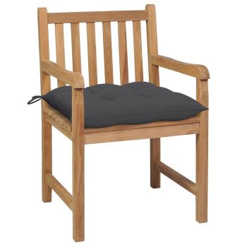 Gartenst?hle 2 Stk. mit Anthrazit Kissen Massivholz Teak