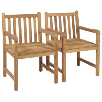 Gartenst?hle 2 Stk. mit Anthrazit Kissen Massivholz Teak