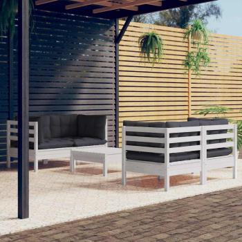 ARDEBO.de - 5-tlg. Garten-Lounge-Set mit Anthrazit Kissen Kiefernholz