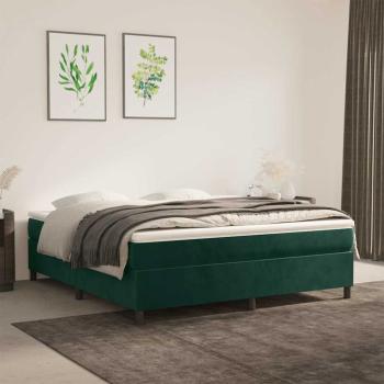 ARDEBO.de - Boxspringbett mit Matratze Dunkelgrün 160x200 cm Samt