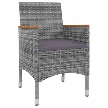 3-tlg. Garten-Essgruppe mit Auflagen Poly Rattan und Glas