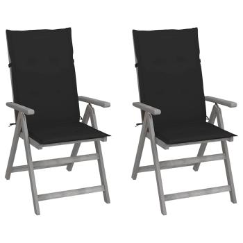 ARDEBO.de - Verstellbare Gartenstühle 2 Stk. mit Auflagen Massivholz Akazie