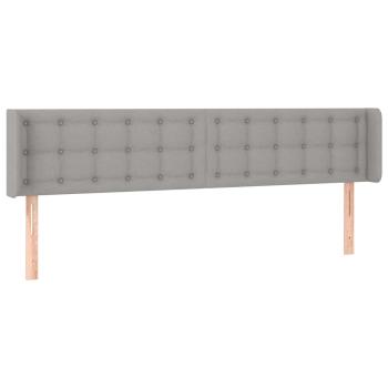 Kopfteil mit Ohren Hellgrau 183x16x78/88 cm Stoff