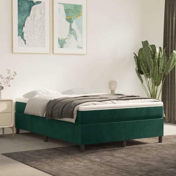 ARDEBO.de - Boxspringbett mit Matratze Dunkelgrün 140x190 cm Samt