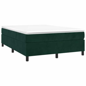 Boxspringbett mit Matratze Dunkelgrün 140x190 cm Samt