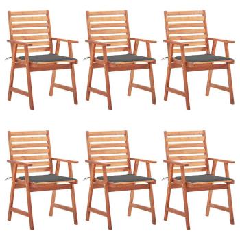 ARDEBO.de - Garten-Essstühle 6 Stk. mit Kissen Massivholz Akazie