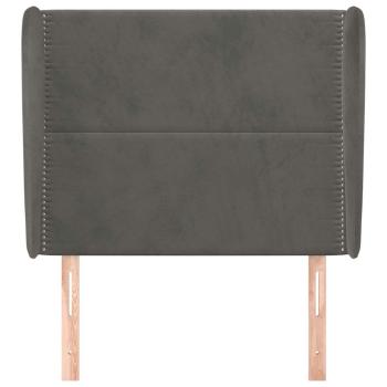 Kopfteil mit Ohren Dunkelgrau 103x23x118/128 cm Samt