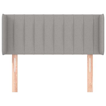 Kopfteil mit Ohren Hellgrau 103x16x78/88 cm Stoff