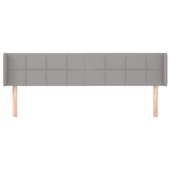 Kopfteil mit Ohren Hellgrau 163x16x78/88 cm Stoff