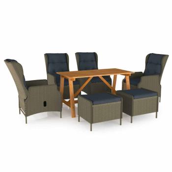 ARDEBO.de - 7-tlg. Garten-Essgruppe Braun