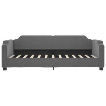 Tagesbett Ausziehbar mit Schubladen Dunkelgrau 90x190 cm Stoff