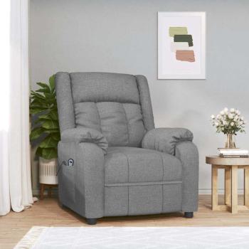ARDEBO.de - Relaxsessel Elektrisch Hellgrau Stoff