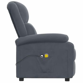 Massagesessel Elektrisch Dunkelgrau Samt
