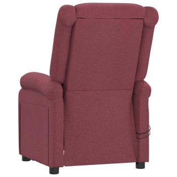 Massagesessel Elektrisch Weinrot Stoff