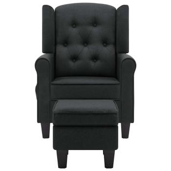 Massagesessel mit Hocker Dunkelgrau Stoff