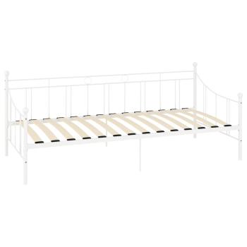 Tagesbett-Rahmen Weiß Metall 90×200 cm