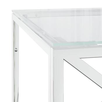 Couchtisch 110x45x45 cm Edelstahl und Glas
