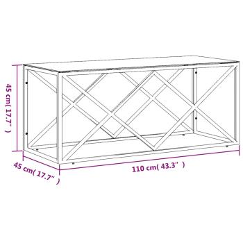 Couchtisch 110x45x45 cm Edelstahl und Glas