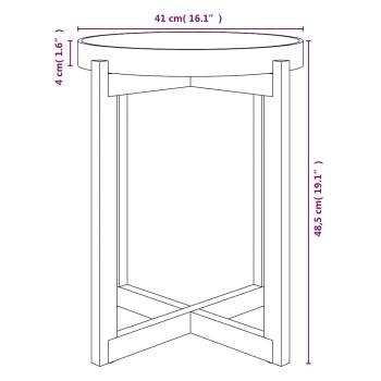Couchtisch Grau 41x41x48,5 cm Holzwerkstoff & Massivholz Kiefer