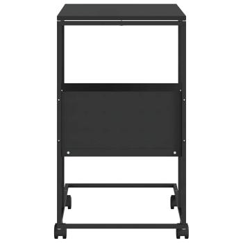 Beistelltisch mit Rollen Schwarz 55x36x63,5 cm Holzwerkstoff
