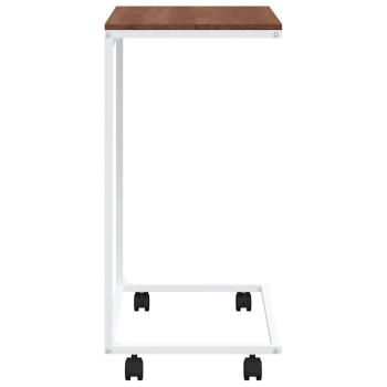 Beistelltisch mit Rollen Weiß 55x35x70 cm Holzwerkstoff