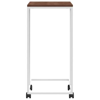 Beistelltisch mit Rollen Weiß 40x30x63,5 cm Holzwerkstoff