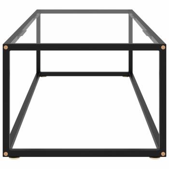 Couchtisch Schwarz mit Hartglas 120x60x35 cm