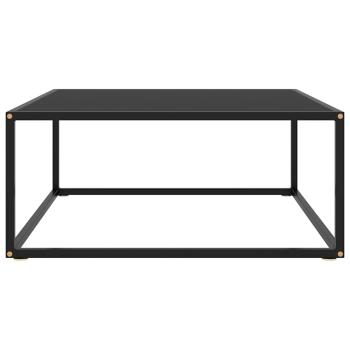 Couchtisch Schwarz mit Schwarzem Glas 80x80x35 cm