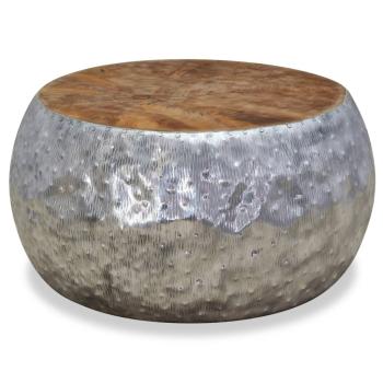 ARDEBO.de - Couchtisch Aluminium Teak 60x60x30 cm