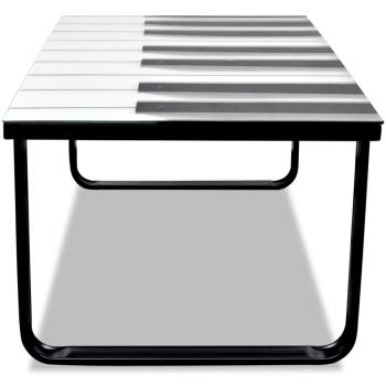 Couchtisch mit Glasplatte Klavier-Aufdruck