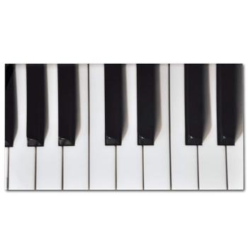 Couchtisch mit Glasplatte Klavier-Aufdruck