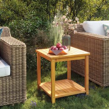ARDEBO.de - Beistelltisch Massivholz Akazie 45x45x45 cm