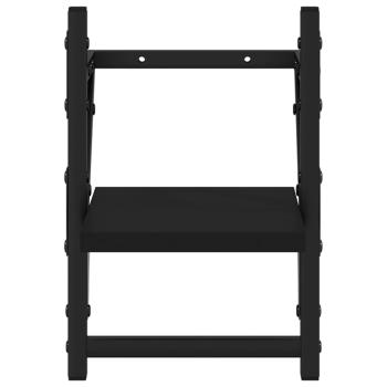 Wandregale mit Stangen 2 Stk. Schwarz 20x25x30 cm